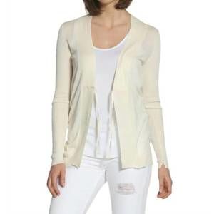 NEW LABEL+THREAD mixed yarn cardigan in white